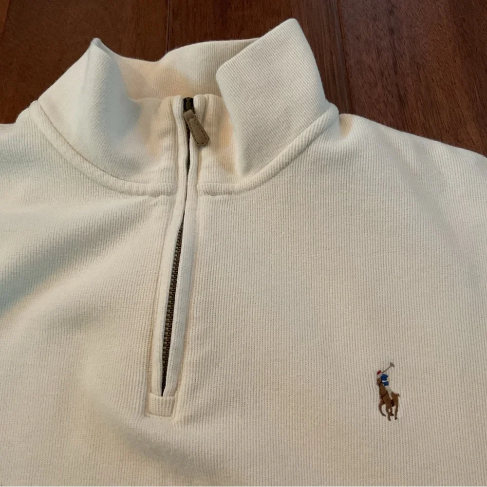 Polo by Ralph Lauren Cream Quarter-Zip Sweater